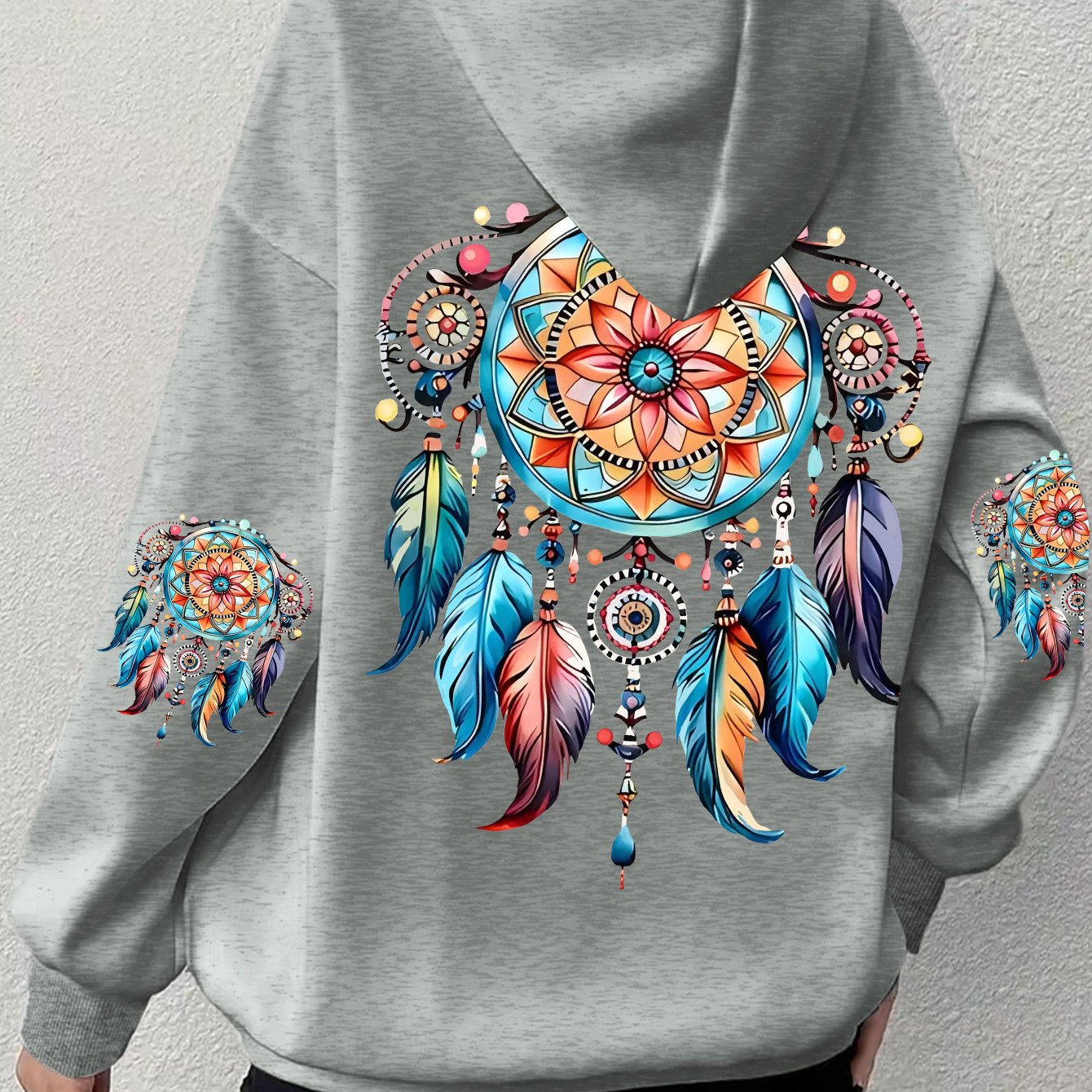 Women's Plus-Size Casual Hoodie with Graphics and Kangaroo Pocket