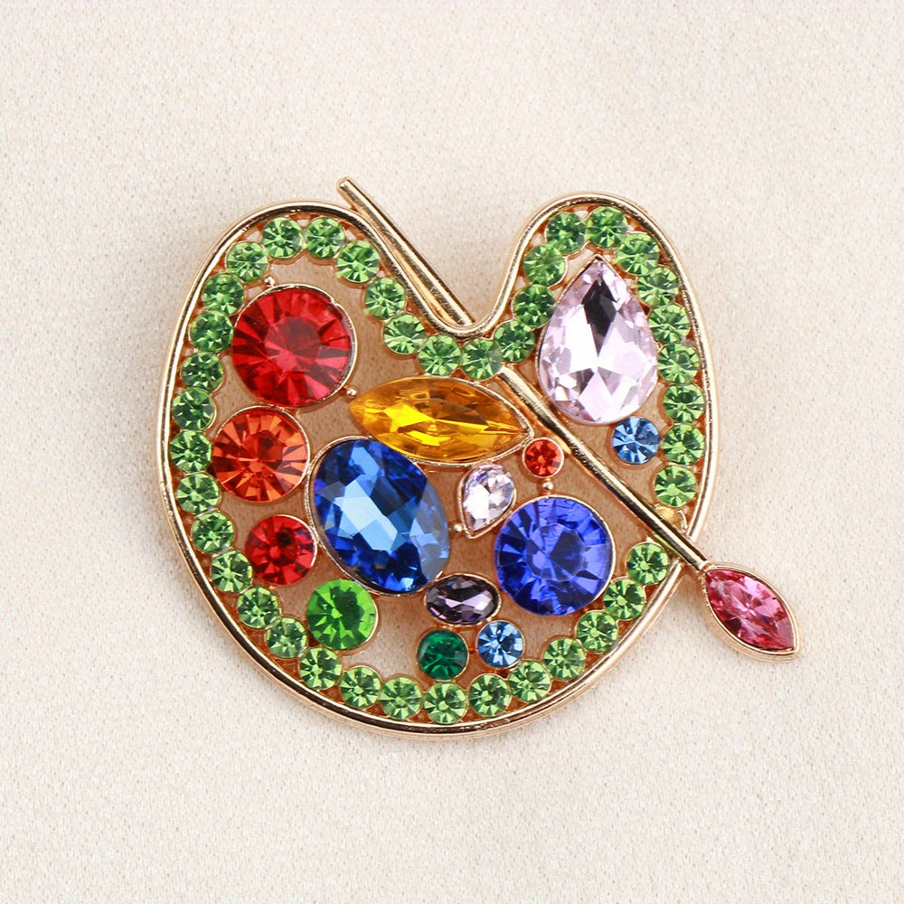Vintage Enamel Rhinestone Brooch for Women Party Banquet Jewelry