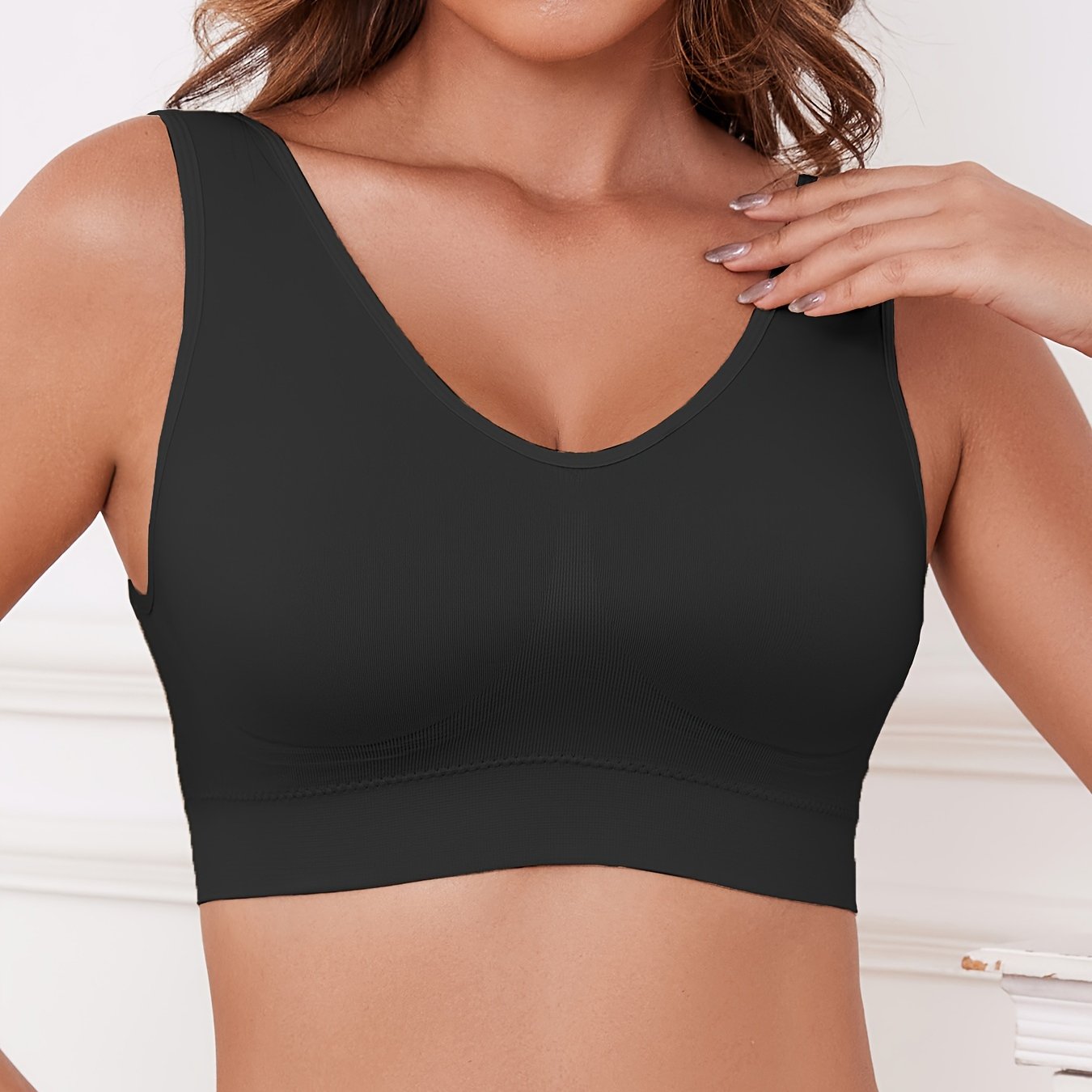 Women's Wireless Sports Bra High Support Yoga Running Push-Up