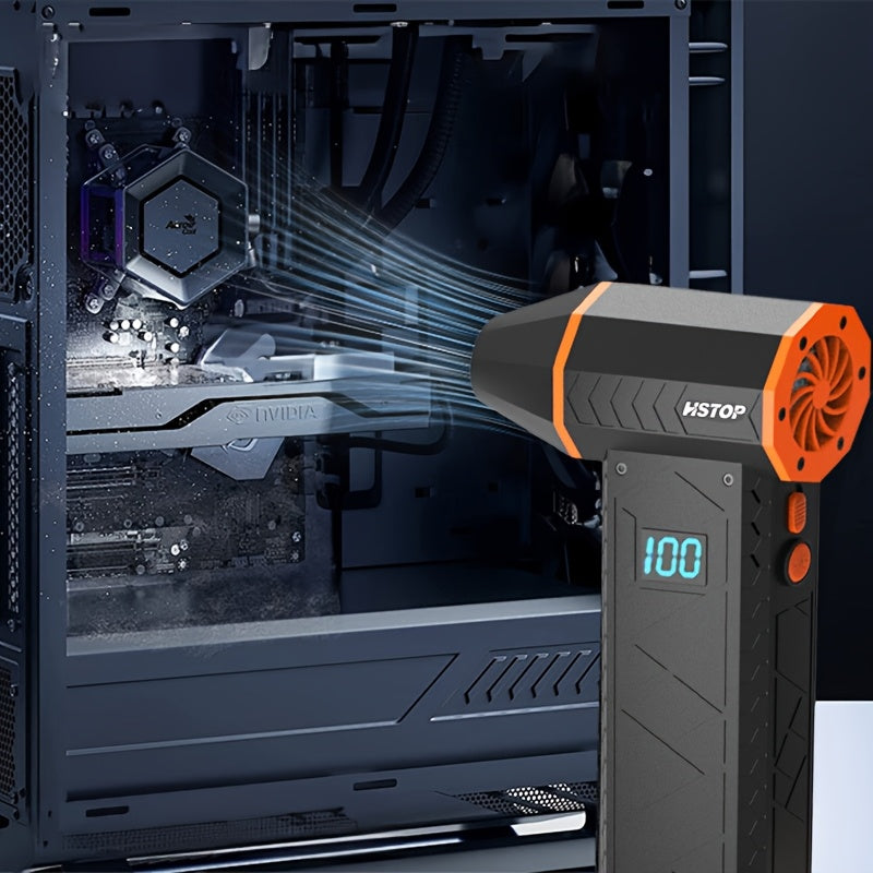 High-Speed Turbo Handheld Air Blower with Digital Display and Dual 5000mAh Batteries