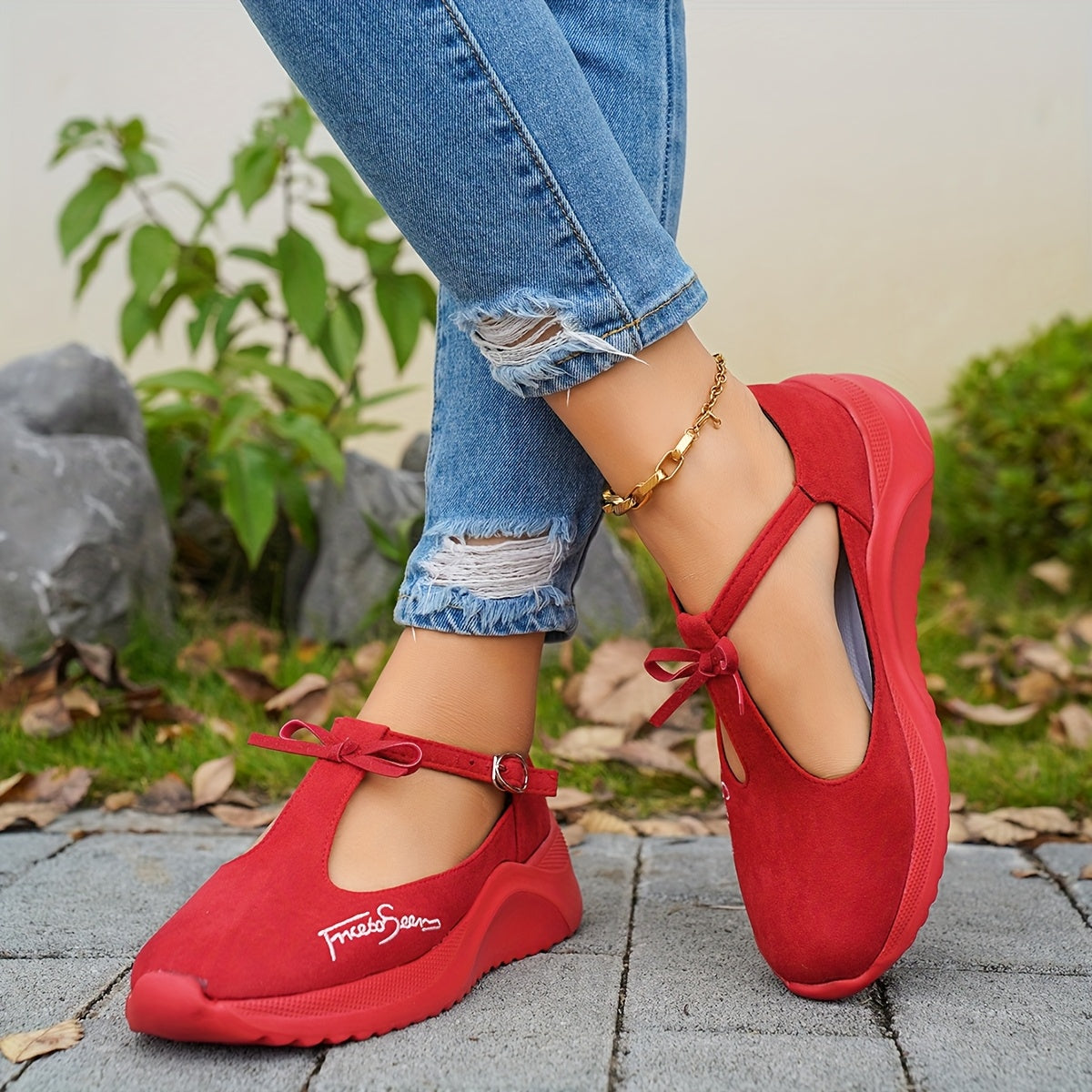 Women's Embroidery Casual Mary Jane Sports Shoes Easy Wear