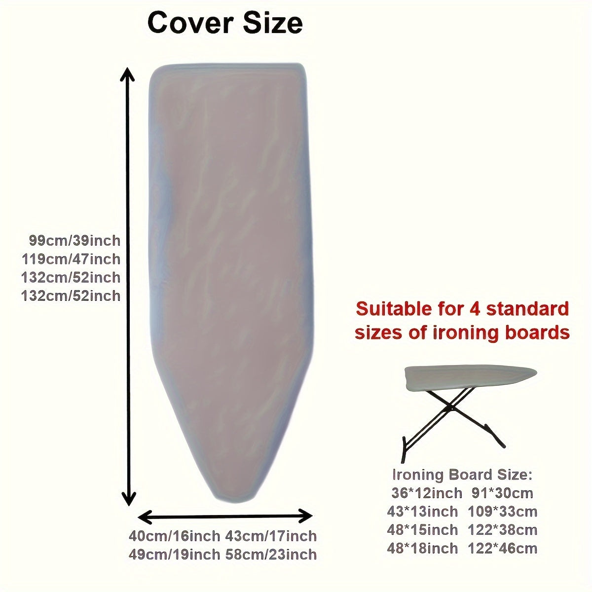 Ironing Board Cover Thickened Multi-Size Four Layers Steam Reflective Durable