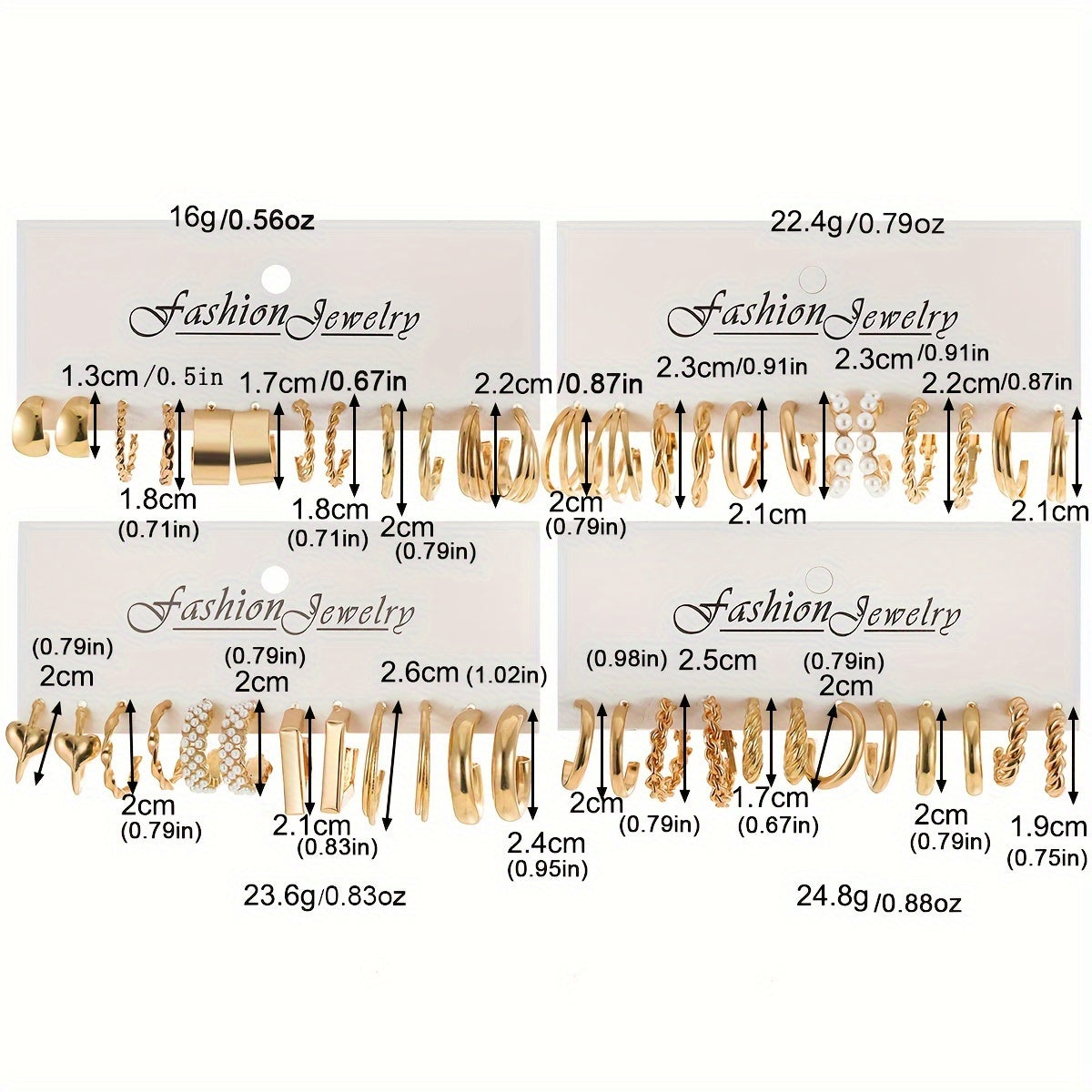 Geometric Earrings with Peach Heart and Twisted Design Imitation Pearl for Daily Wear and Parties