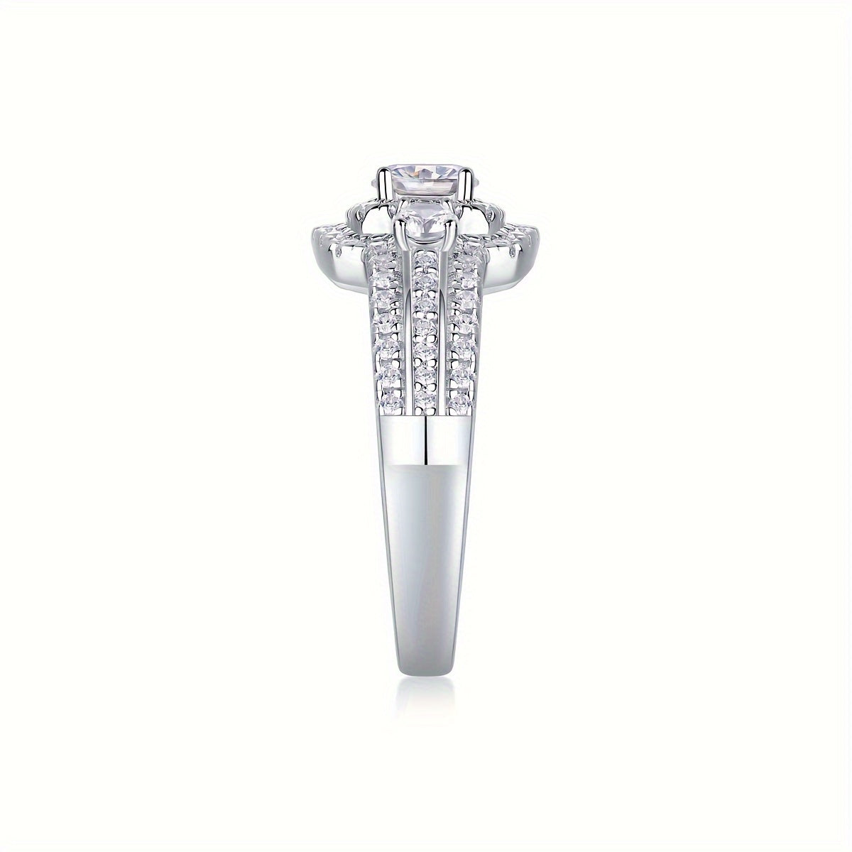 18K Gold-Plated Moissanite Engagement Ring for Weddings and Anniversaries