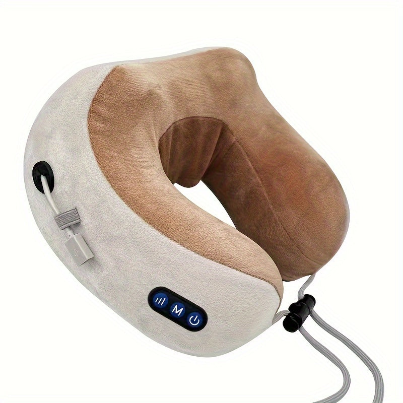Electric Neck Massage Pillow U-Shaped Rechargeable USB Powered