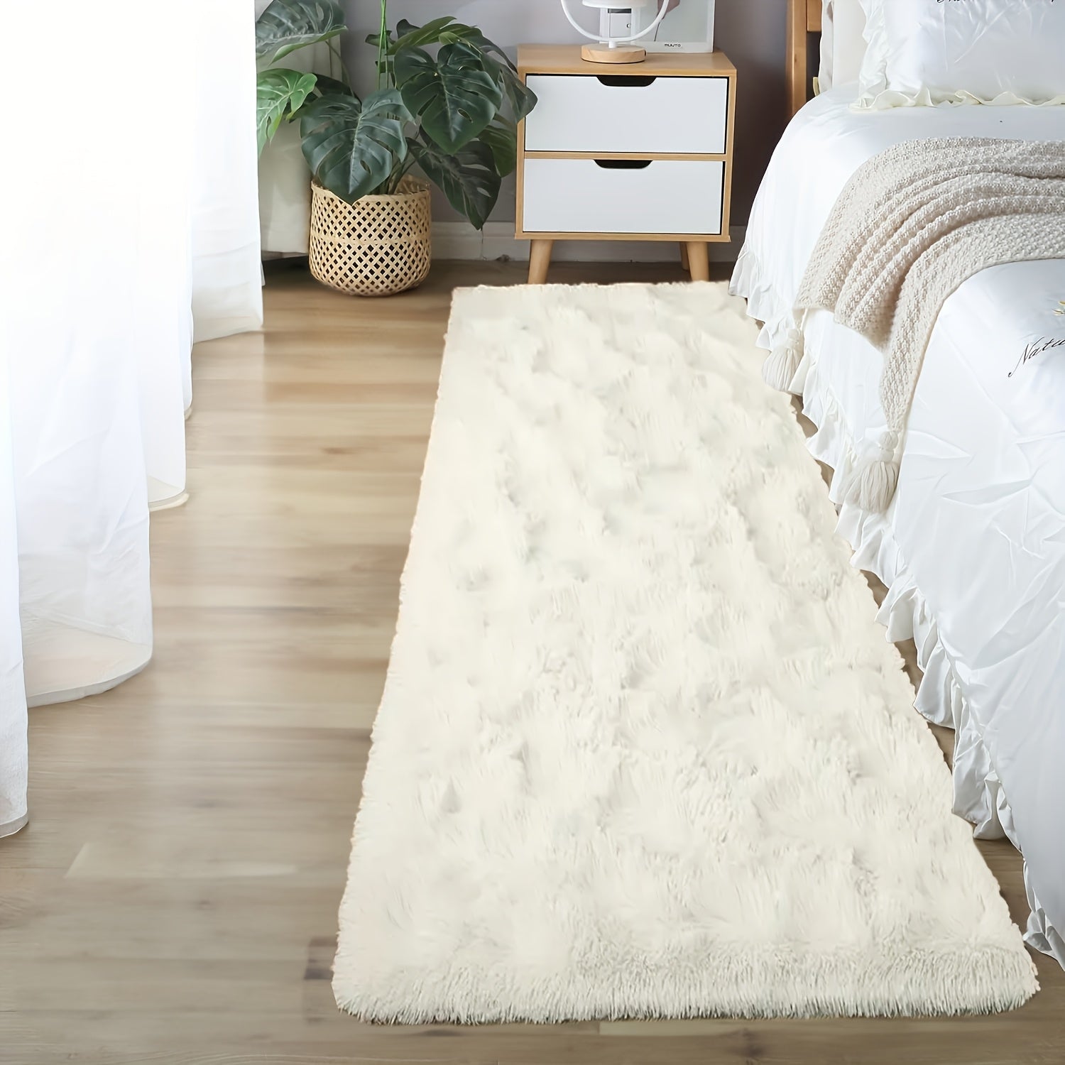 Soft Plush Drum Carpet Area Rug Non-Slip Washable Fabric Bedroom Living Room Dorm Decor