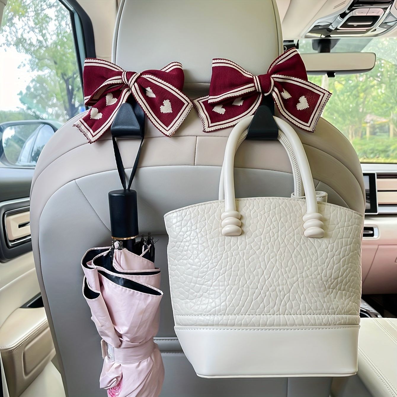 2Pcs Car Seat Hooks ABS Resin Storage for Umbrellas Bags Auto Interior Accessories