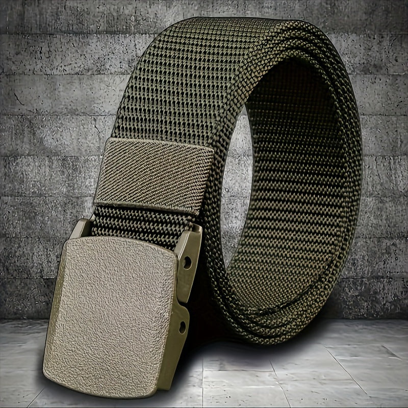 Nylon Belt Hypoallergenic Black Casual Outdoor Buckle for Men