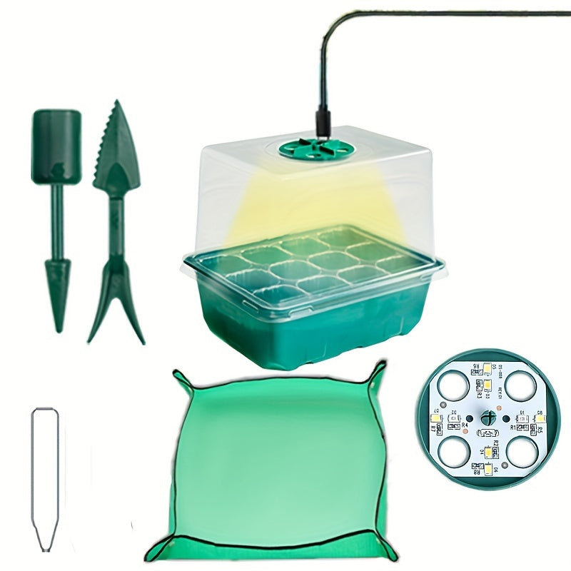 Kit de propagación de plántulas con luz de crecimiento de 8 núcleos y control de iluminación de 24 horas