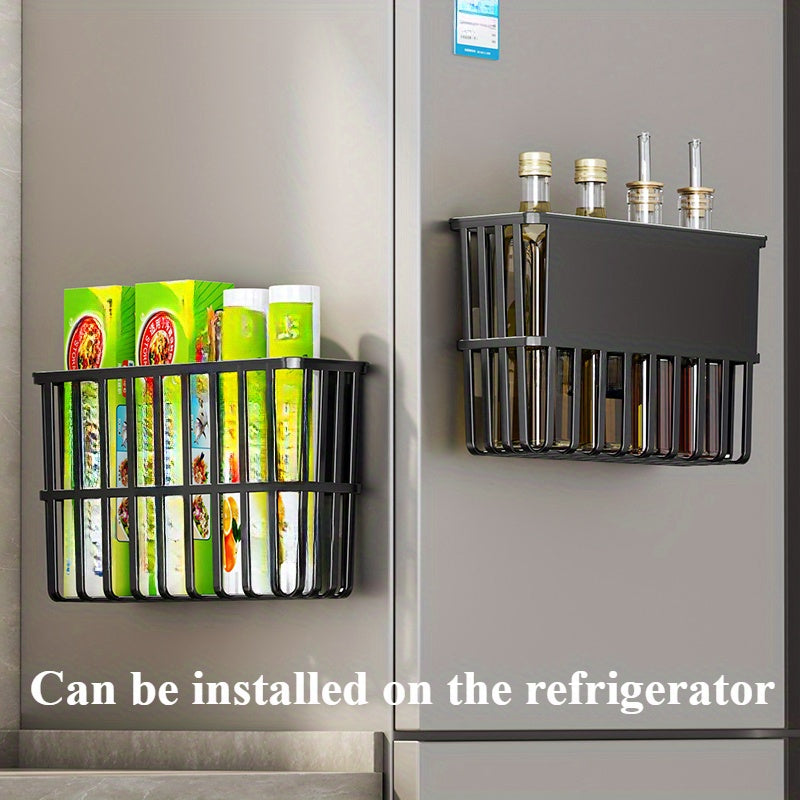 Multifunctional Wall-Mounted Plastic Storage Rack with Side Hooks for Kitchen and Home Organization