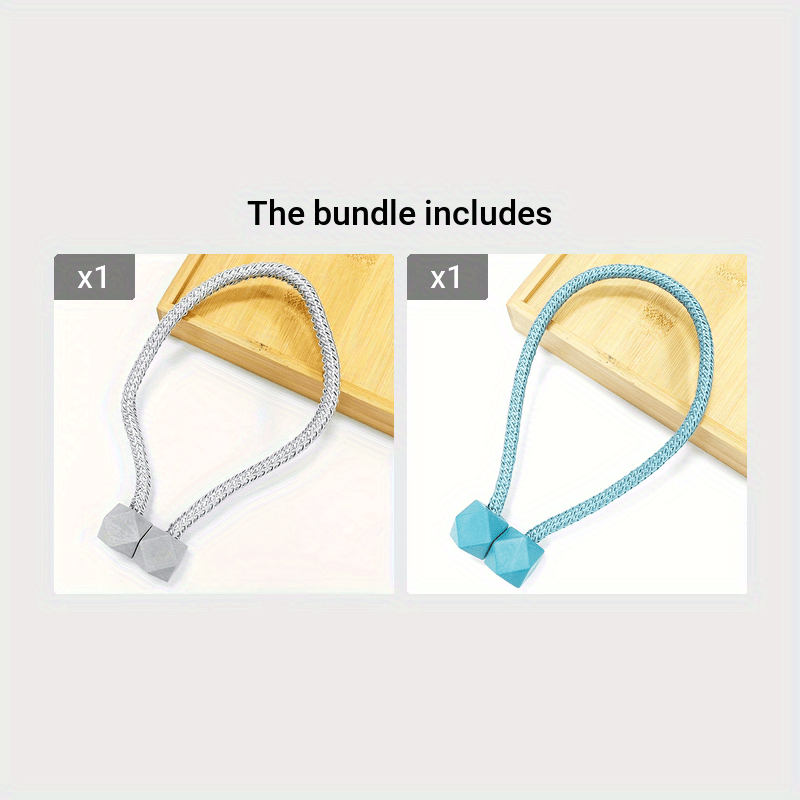 Modern Minimalist Curtain Tieback Set Plastic Cube Clips Blue Pink Peach Brown Window Drapery Holders