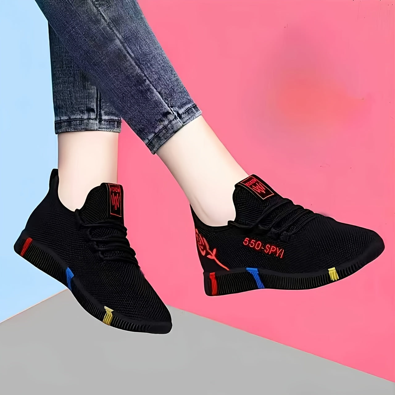 Ayollar uchun nafas oladigan tarmoq yugurish poyabzali, engil, sirpanishga qarshi, kundalik sportkengashlar