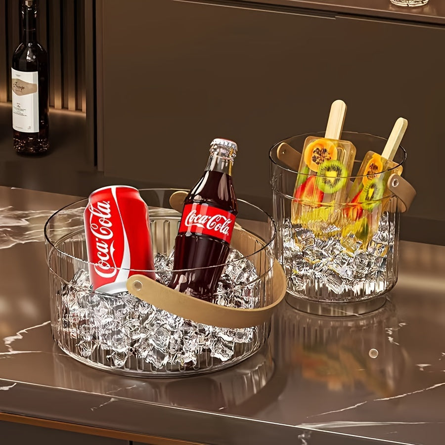 Clear PET Ice Bucket for Cold Drinks and Food Storage Durable Terephthalate
