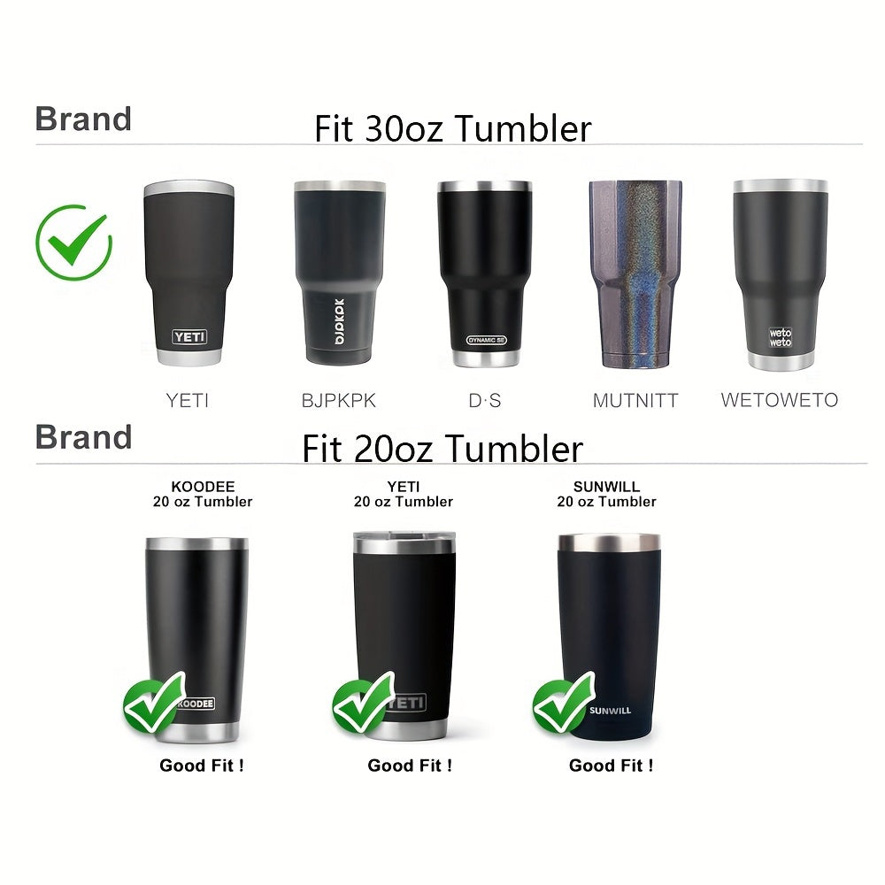 Yeti Rambler, Ozark Trail, Sic va boshqa 20oz/30oz stakanlar uchun 1 dona Tumbler tutqichi. Sirpanmaydigan ushlash, sayohat uchun BPA-free stakan ushlagich.