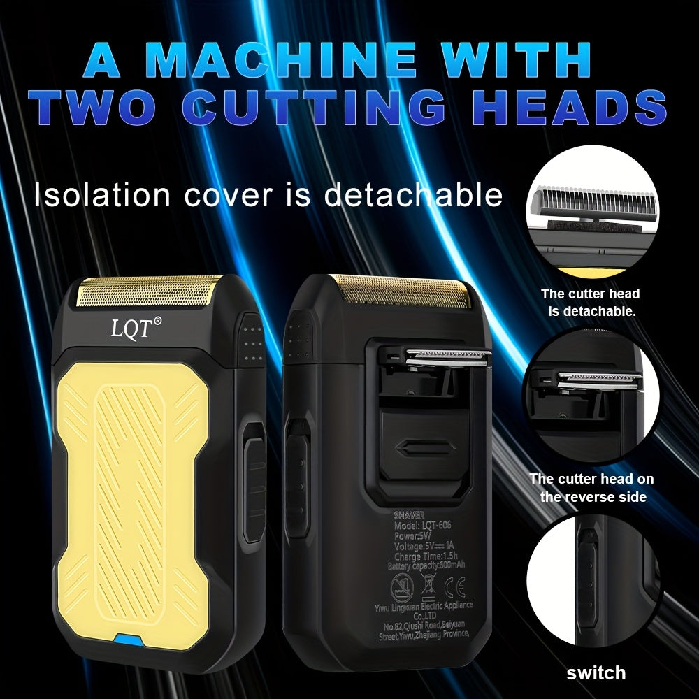 Afeitadora eléctrica inalámbrica con recortadora, recargable por USB para hombres