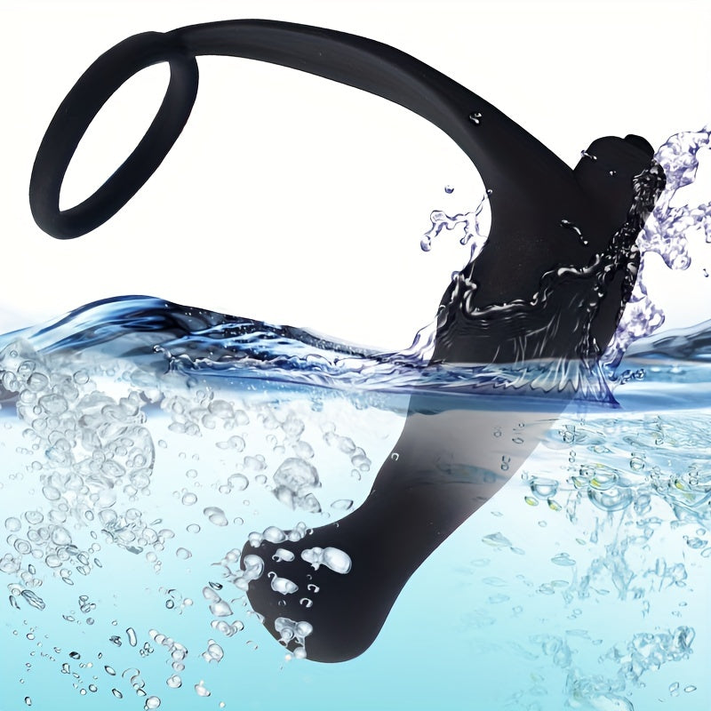 Men Vibrating Prostate Massager with 10 Speeds and Delay Ring