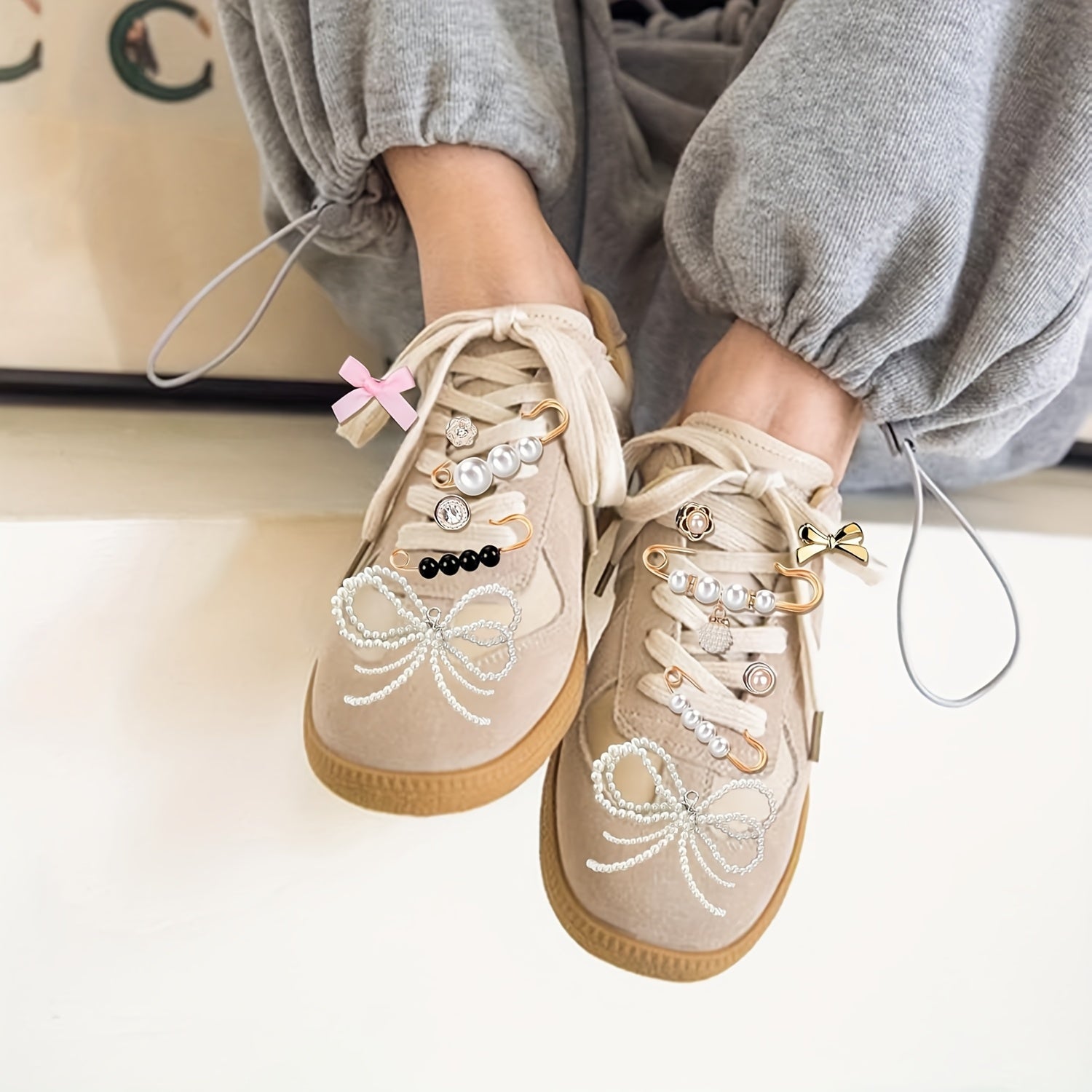 Women Girls Bow Brooch Shoe Sock Accessories DIY Heart Flowers 30/50pcs