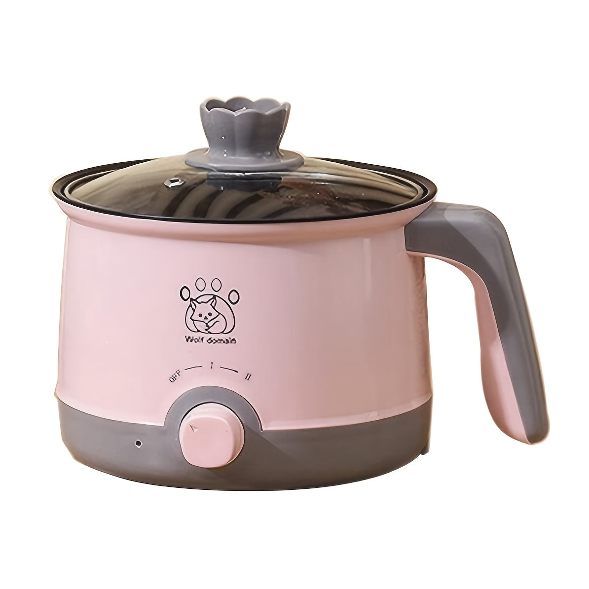 Mini olla eléctrica con vaporera para 1-2 personas, fácil de limpiar, material ABS