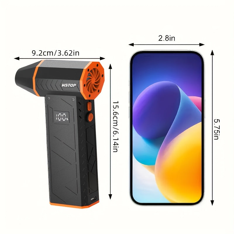 High-Speed Turbo Handheld Air Blower with Digital Display and Dual 5000mAh Batteries