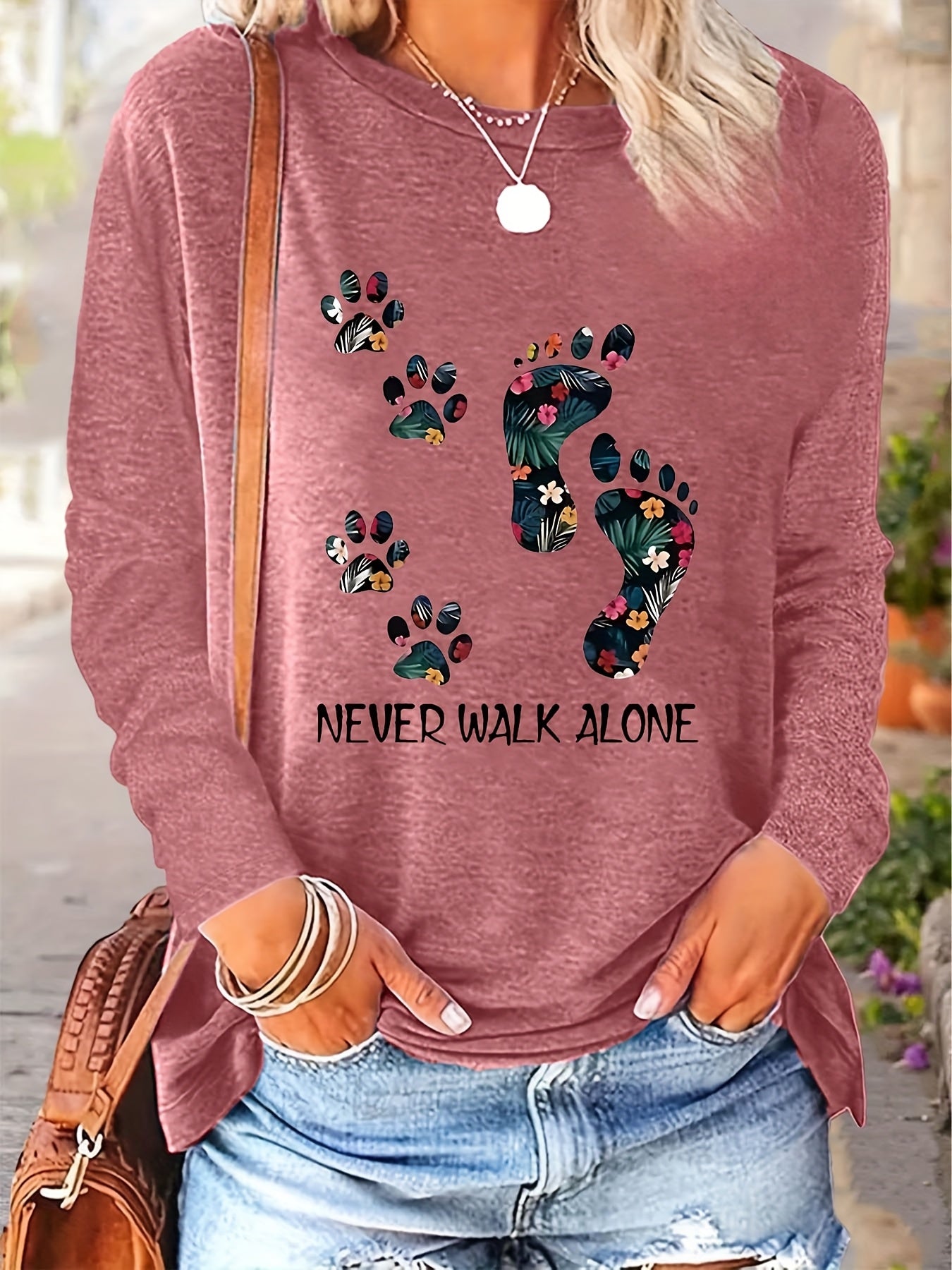 Women's Casual Long Sleeve T-Shirts Set with Geometric Prints in Black Teal Pink and Purple