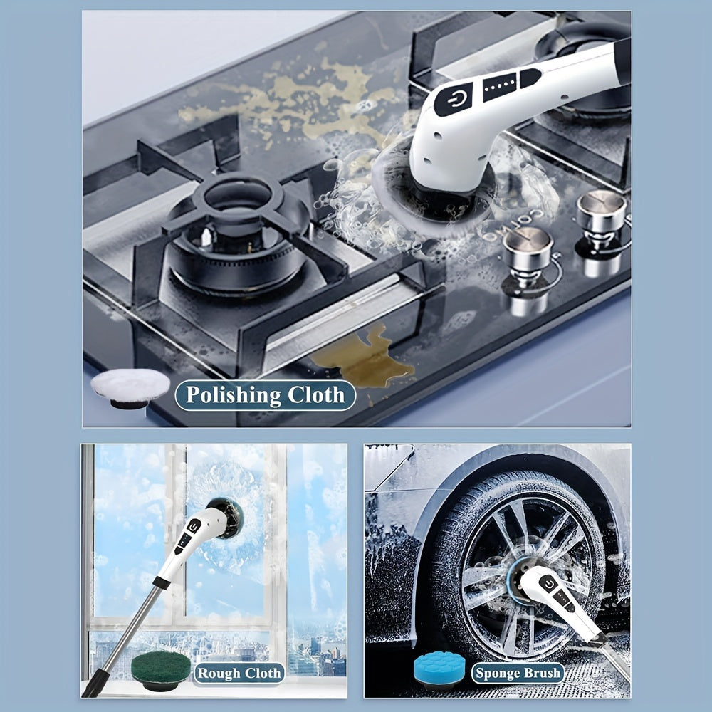 Elektr rotatsion polni tozalash qurilmasi, 7 ta cho'tka boshli, sozlanadigan tutqich bilan