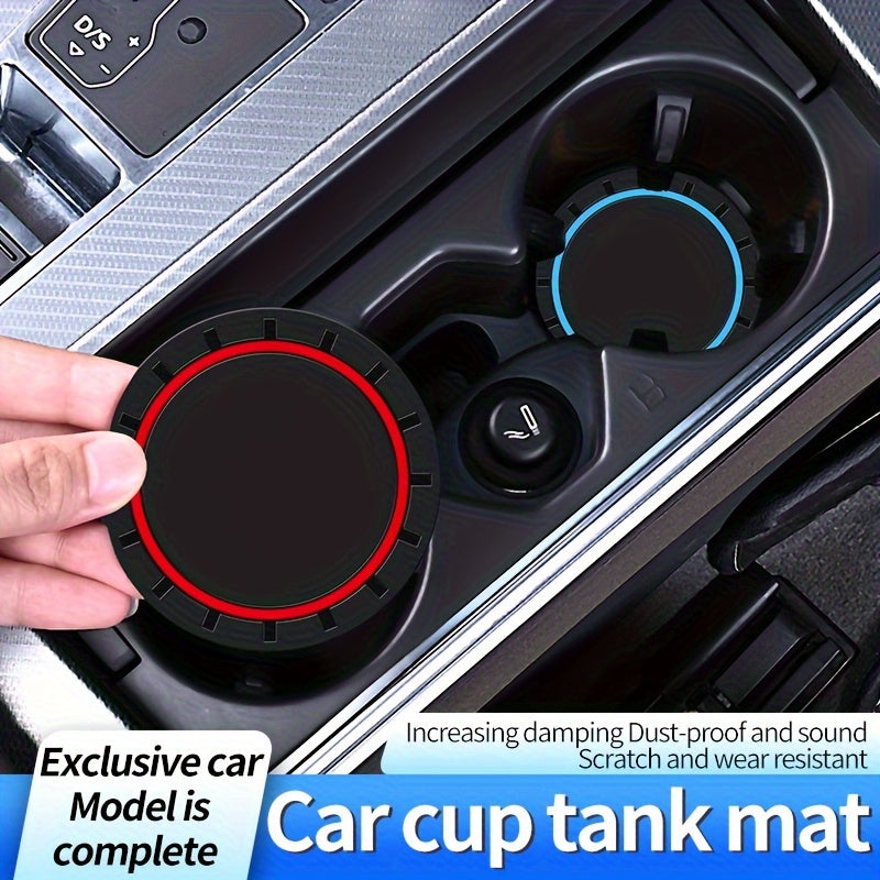 2 Pack Silicone Car Cup Holder Coasters Non-Slip Water Absorbent Wear-Resistant