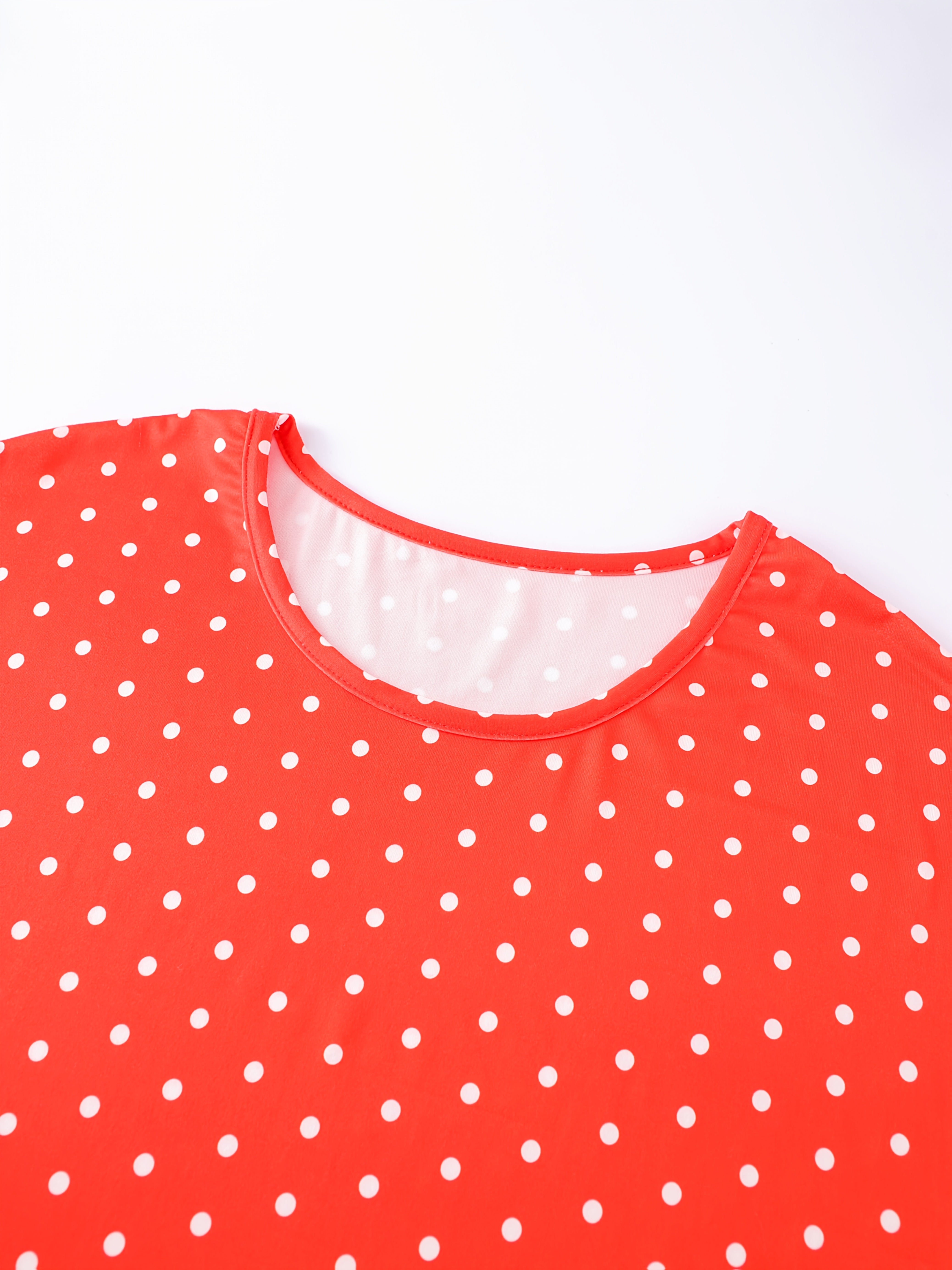 Plus Size Summer Sleepwear Nightgowns Polyester Heart Polka Dot Sleep Dresses