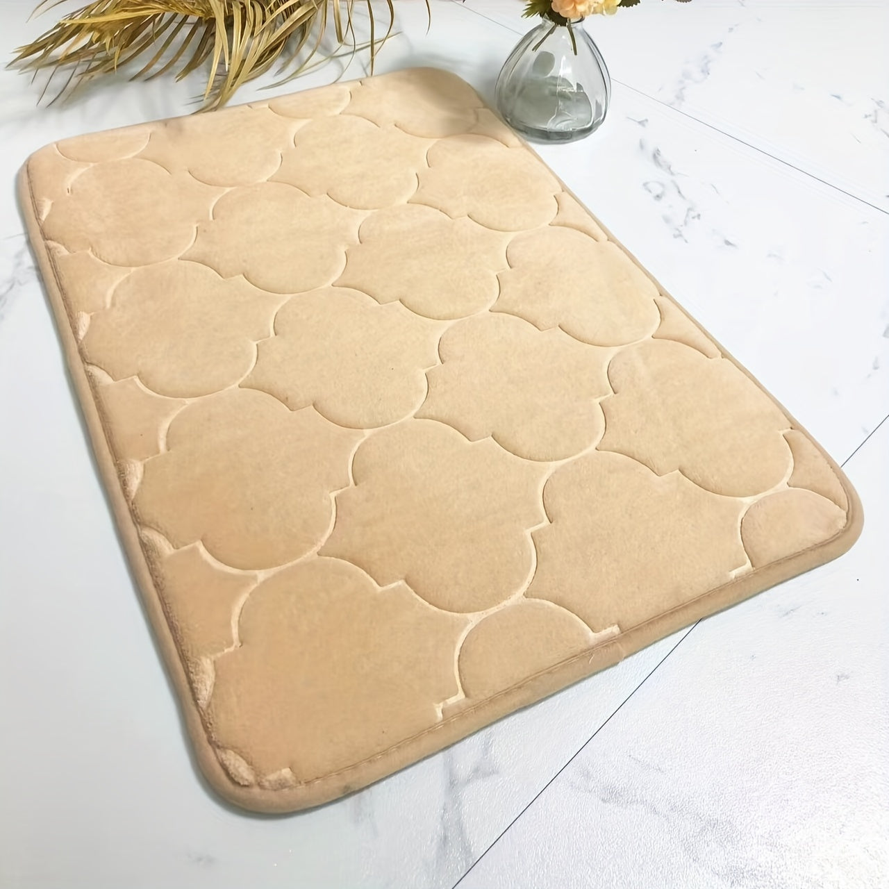 Alfombra de baño de felpa de coral suave antideslizante y absorbente, lavable a máquina, pelo corto