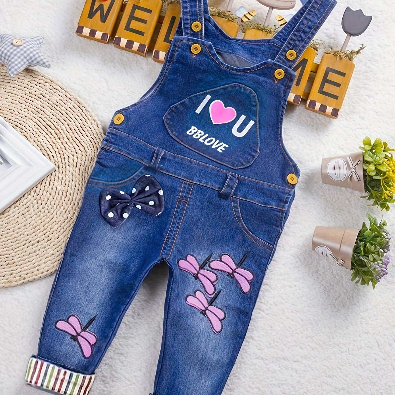 Стильные рабочие брюки для девочек с переносными ремнями для детей