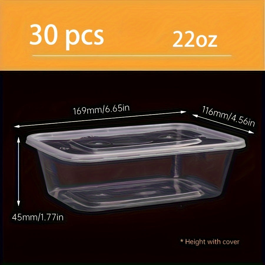 10-30 Pack Clear Plastic Food Storage Containers with Lids, Leak-Proof, Microwave Safe