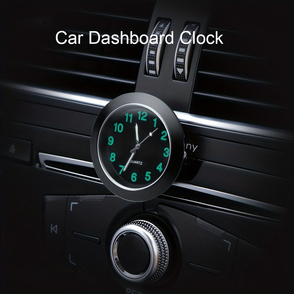Universal Round Car Clock Stick-On Electronic Dashboard Decorative Accessory
