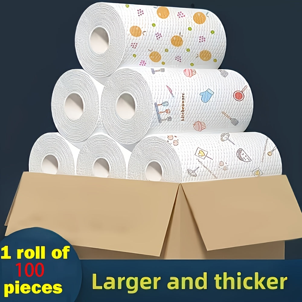 100-Pack Reusable Microfiber Kitchen Paper Towels for Cleaning and Holiday Use