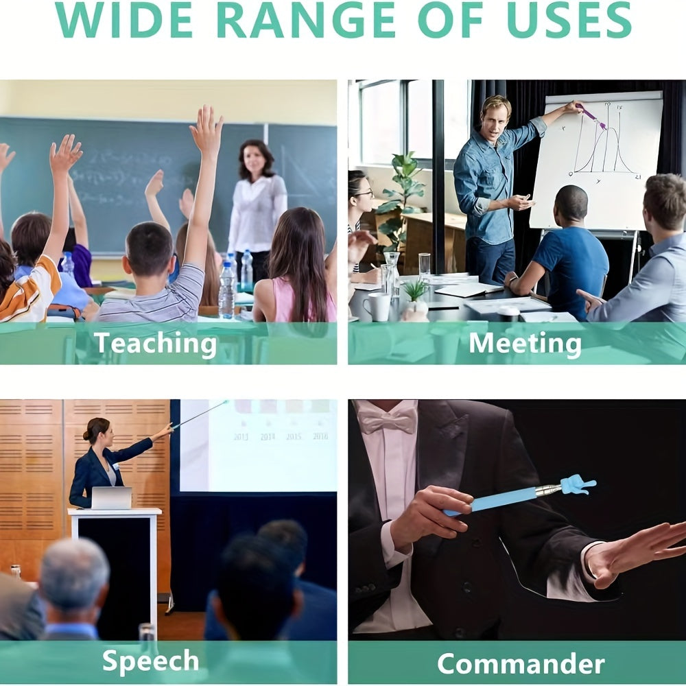 Colorful Extendable Stainless Steel Teaching Pointer Set for Classroom Whiteboard Demonstration