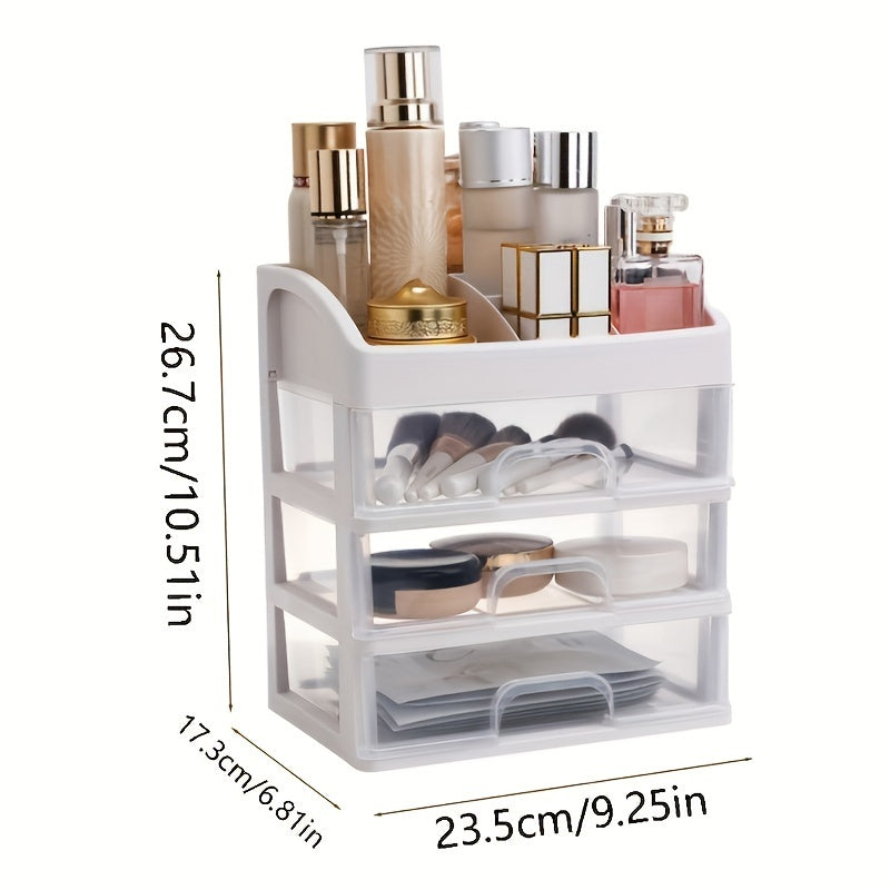 4-Tier Expandable Cosmetic Organizer Plastic Bathroom Vanity Desk Storage