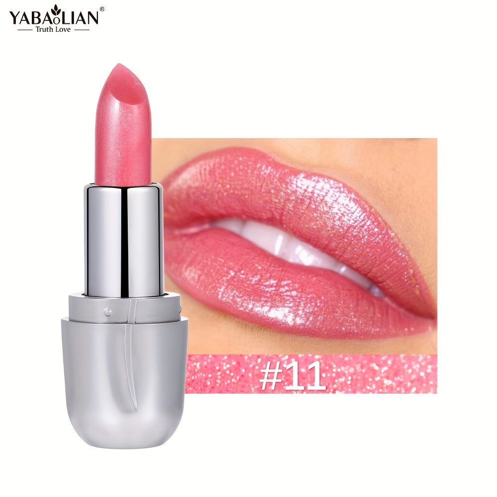 Pintalabios impermeable con acabado perlado y mate para mujer, brillo rosa, de larga duración