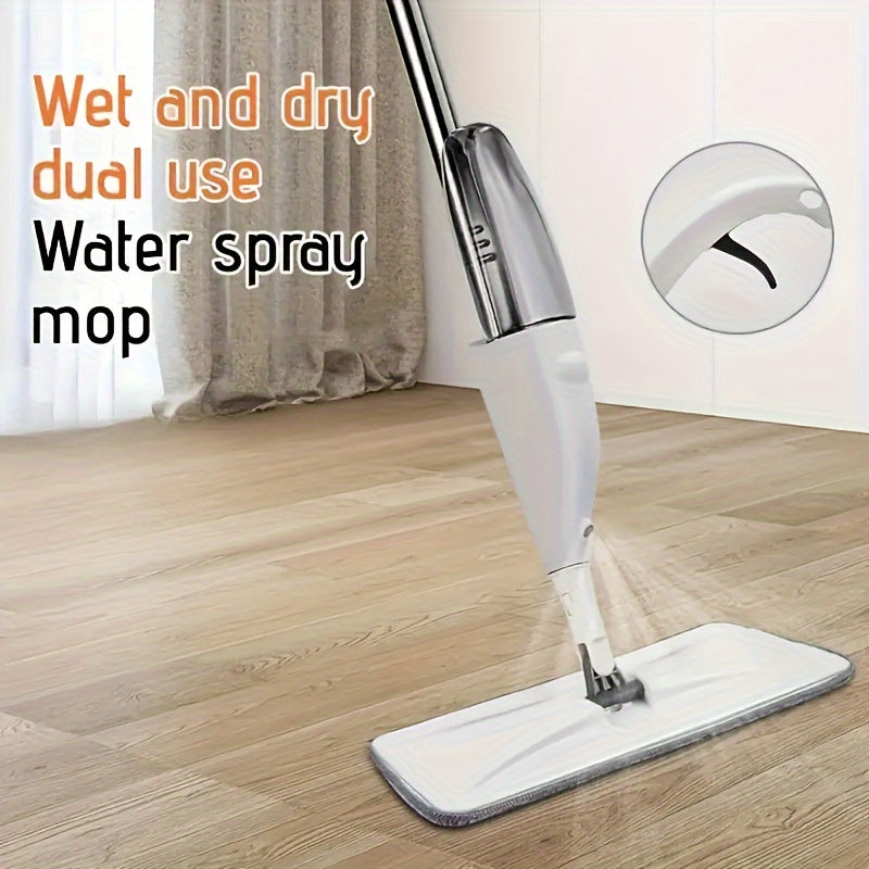 2-in-1 Spray Mop with Reusable Pads for Wet and Dry Floor Cleaning and Disinfection