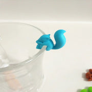 Set of 5 Silicone Squirrel Tea Bag Holders, Tea Accessories, Cup Decor