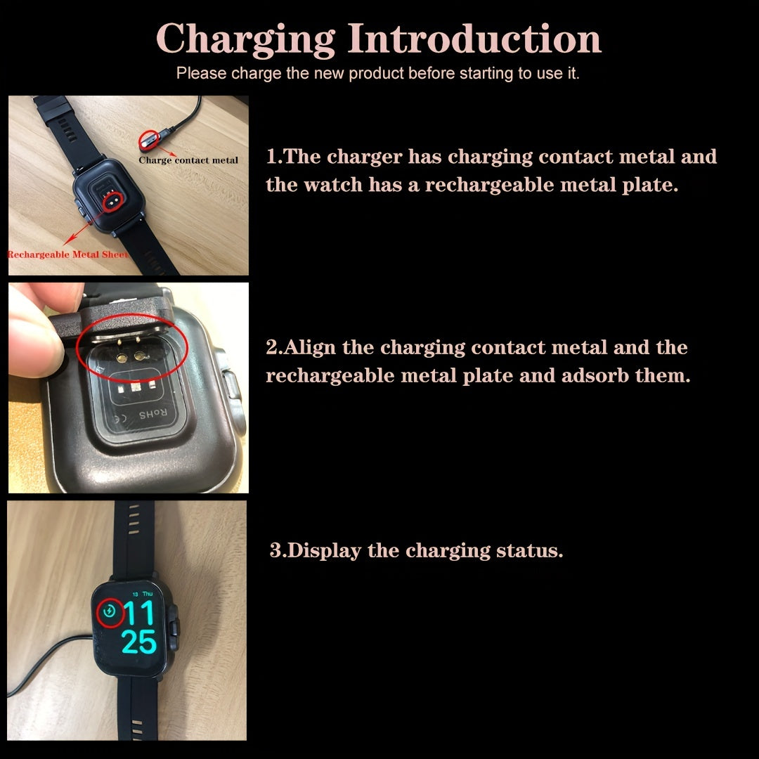 Wireless Smartwatch and Earphones with Silicone Strap 2-in-1 Fitness Tracker