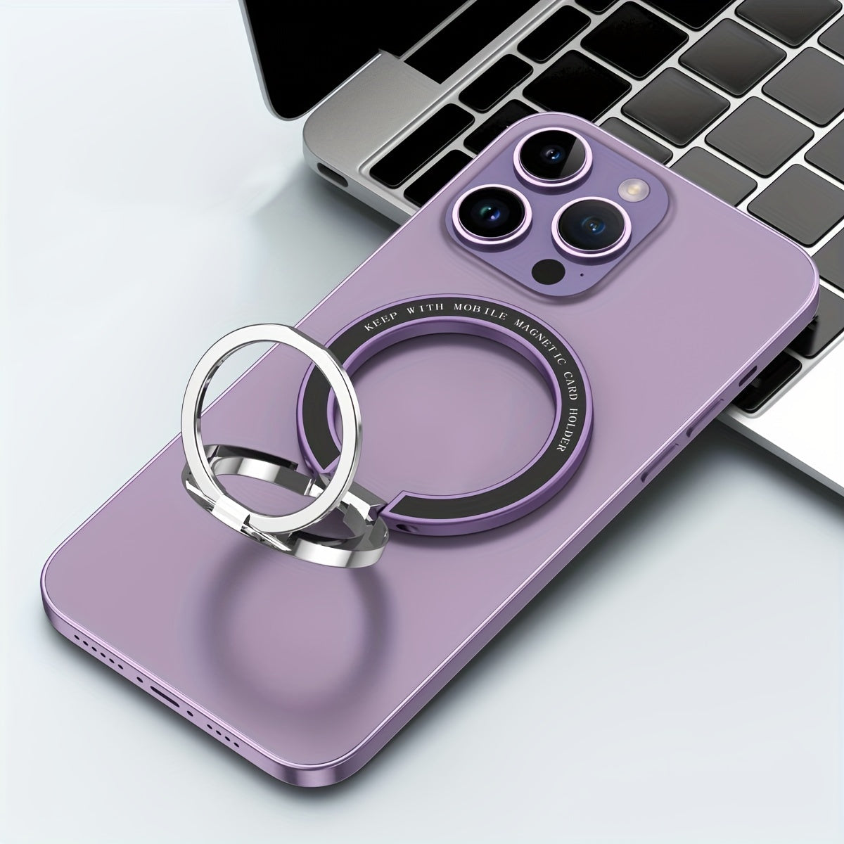 Metal Zinc Alloy Magnetic Phone Ring Holder 360° Rotating Folding Ultra-Thin Car Desktop Compatible