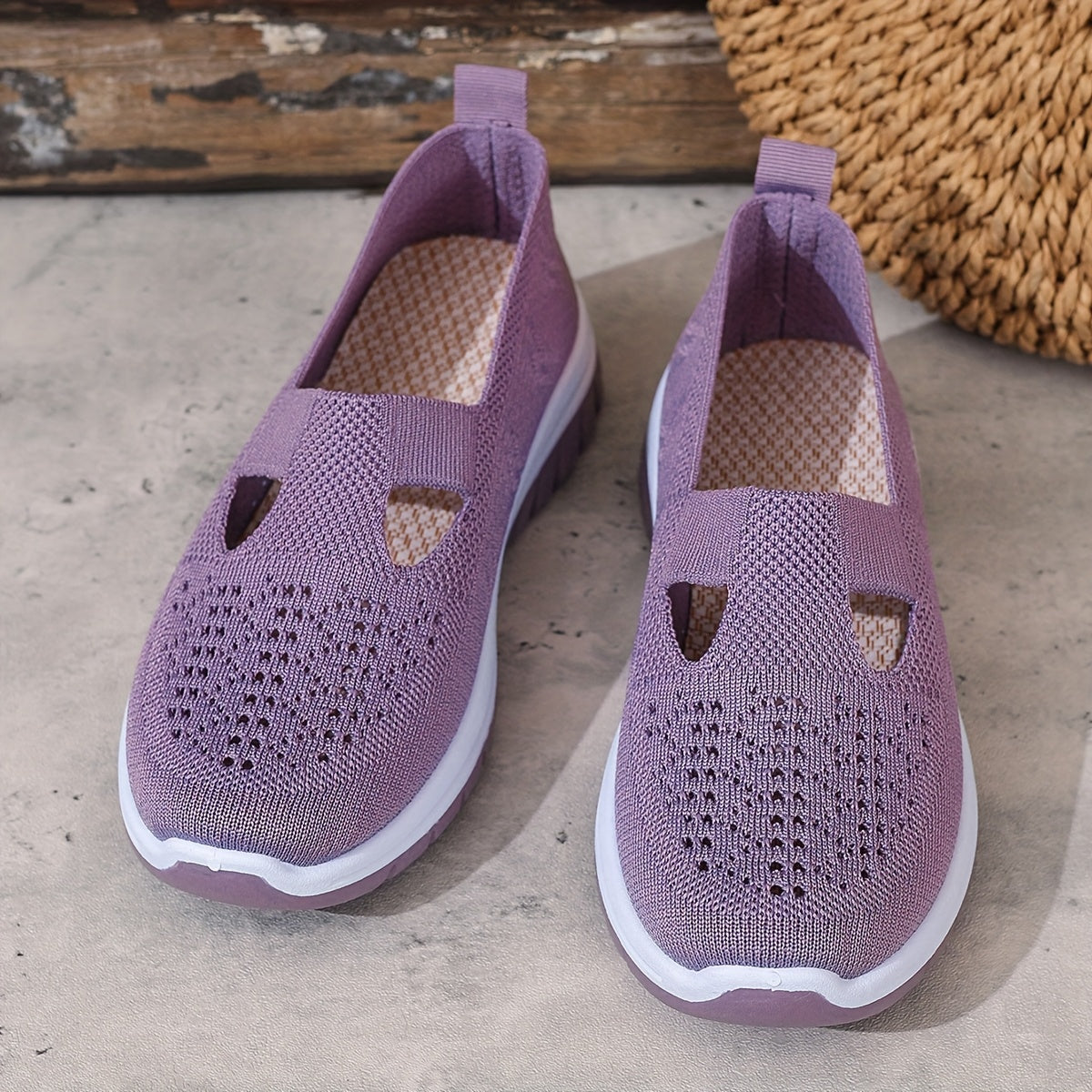 Women’s Casual Slip-On Sneakers Breathable Fabric Summer Beach Shoes