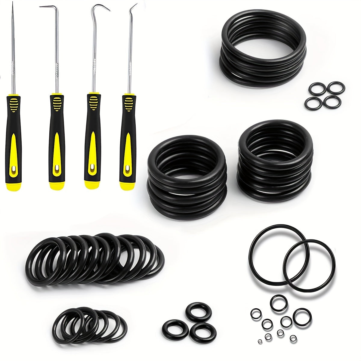 O-Ring Kit with 1540 Pieces and 4 Screwdrivers for Pressure Washers Plumbing Gas Connections