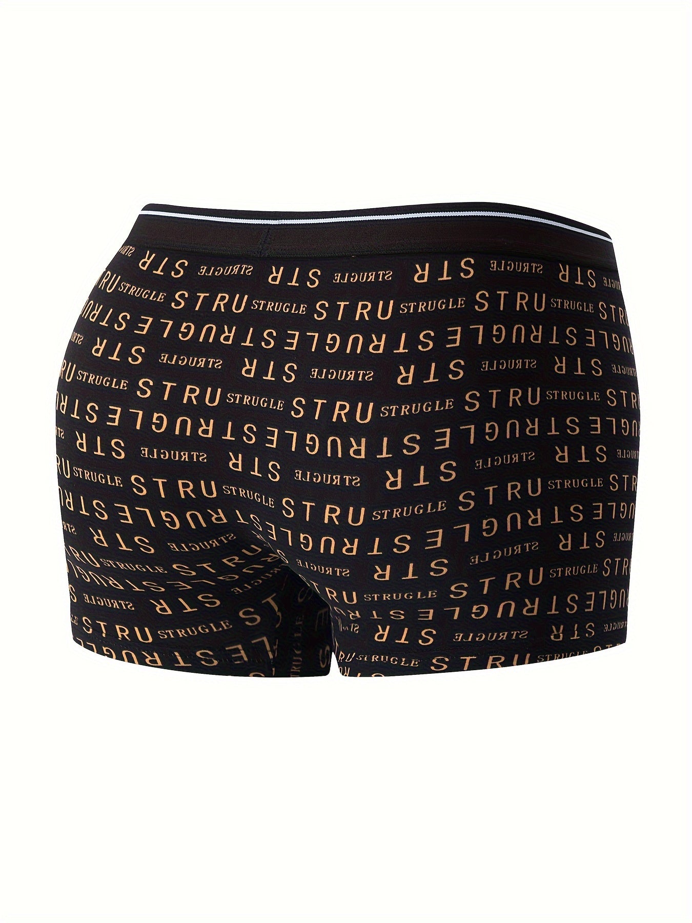 6 Pack Men's Athletic Boxer Briefs Breathable Quick-Dry Polyester Checkered Letter Print Elastic Waist