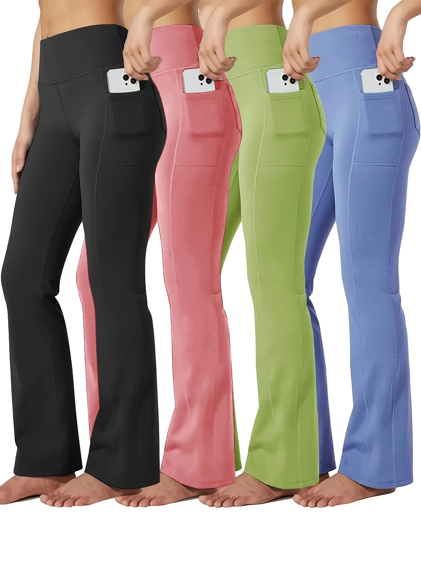 Plus Size Women's Yoga Pants with Phone Pocket Casual Sportswear