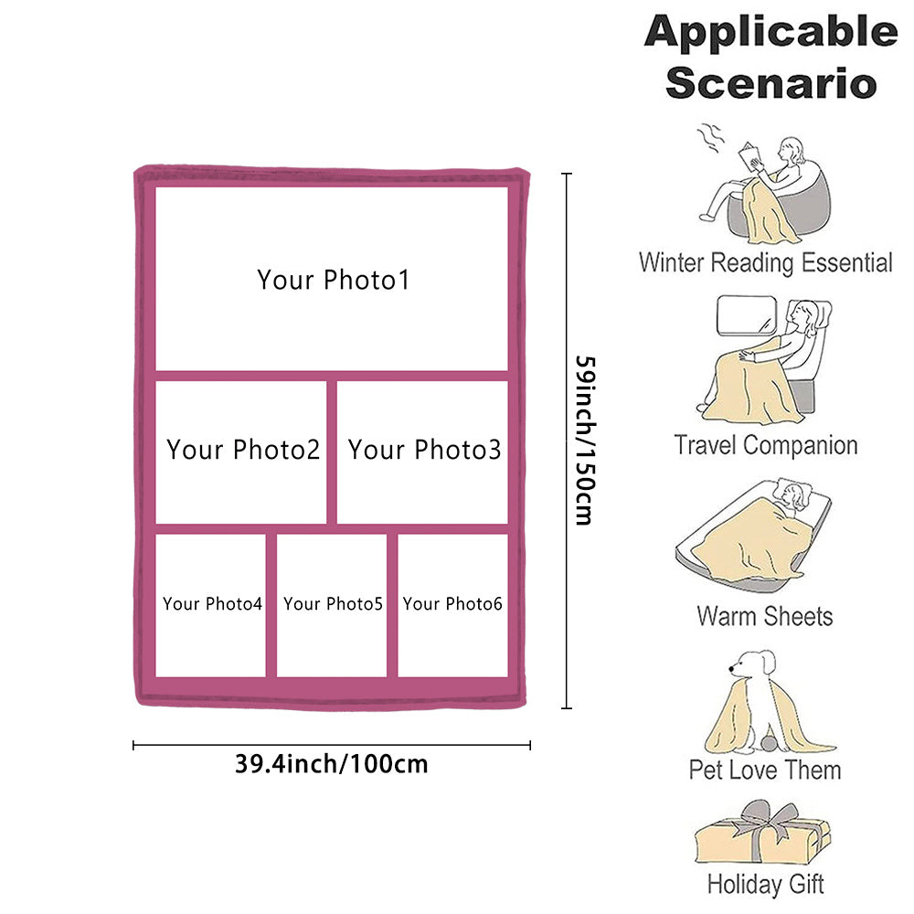 Custom Photo Blanket Soft Flannel Throw Personalized Gift for Home and Travel