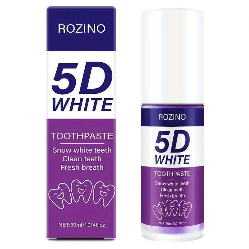 Unisex 30ml 5D Purple Vacuum Lock Fresh Toothpaste Bright Teeth Stain-Free