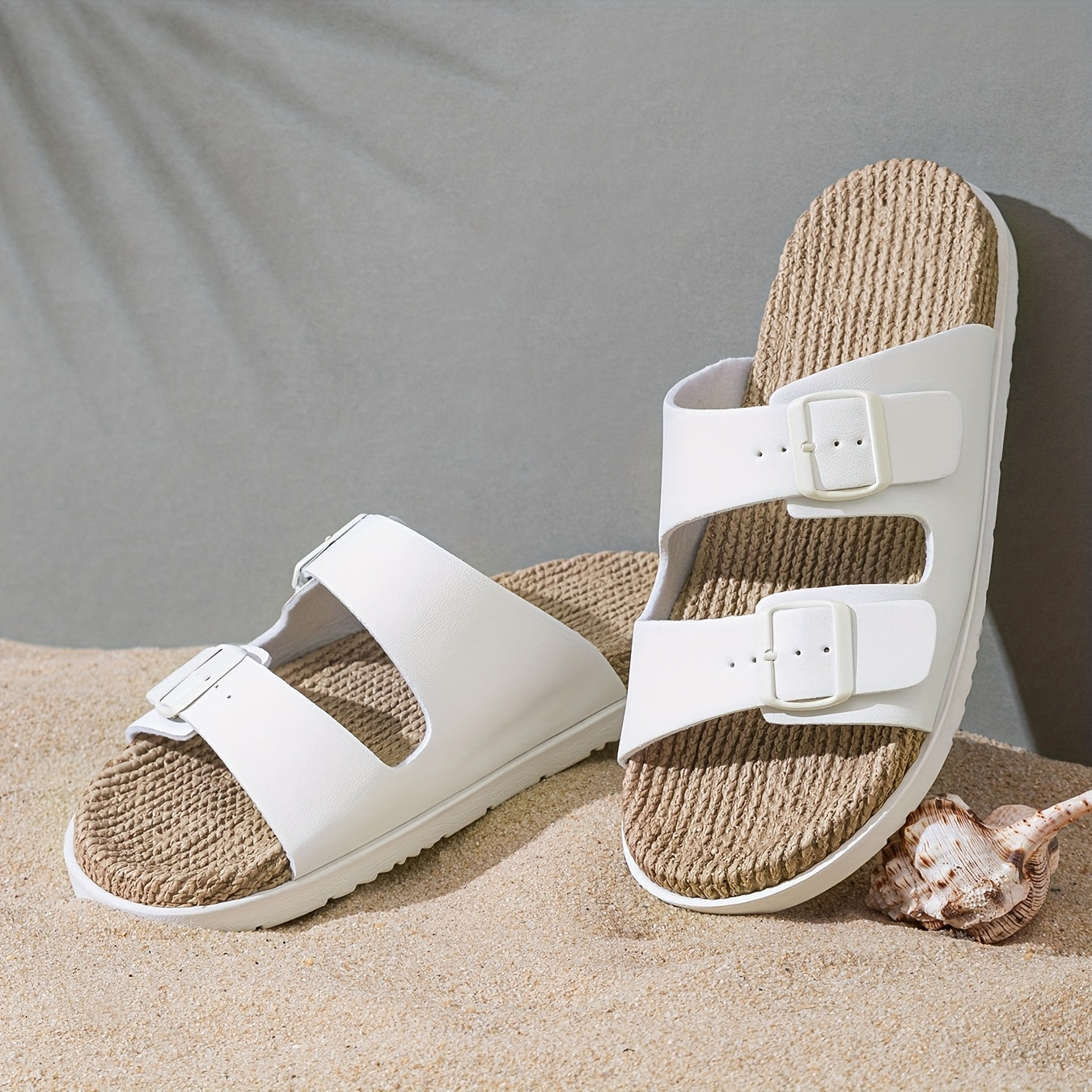 Men's Open Toe Slippers Breathable EVA Sole Buckle Straps Casual Beach Shoes