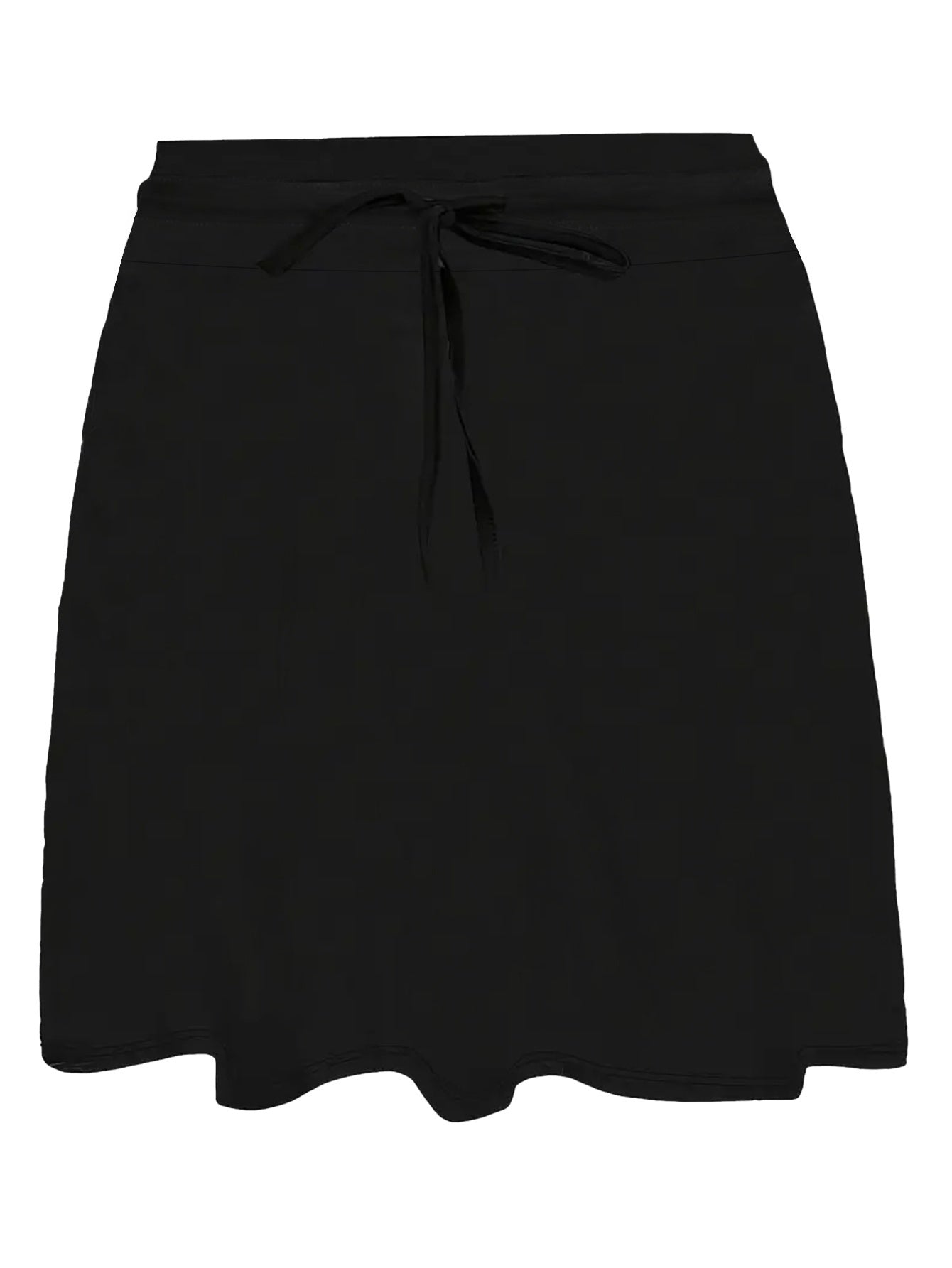 Women’s Plus Size Stretchy High-Waisted Flared Skirt with Pockets