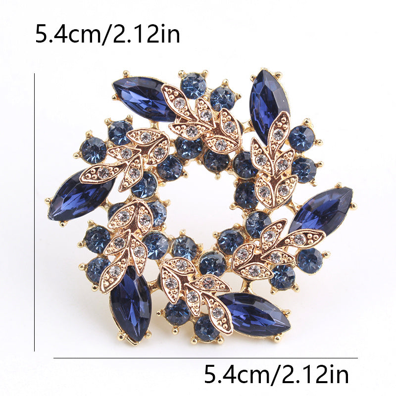 Redbud Diamond Corsage with Wheat Ear Ring Vintage High-End Design