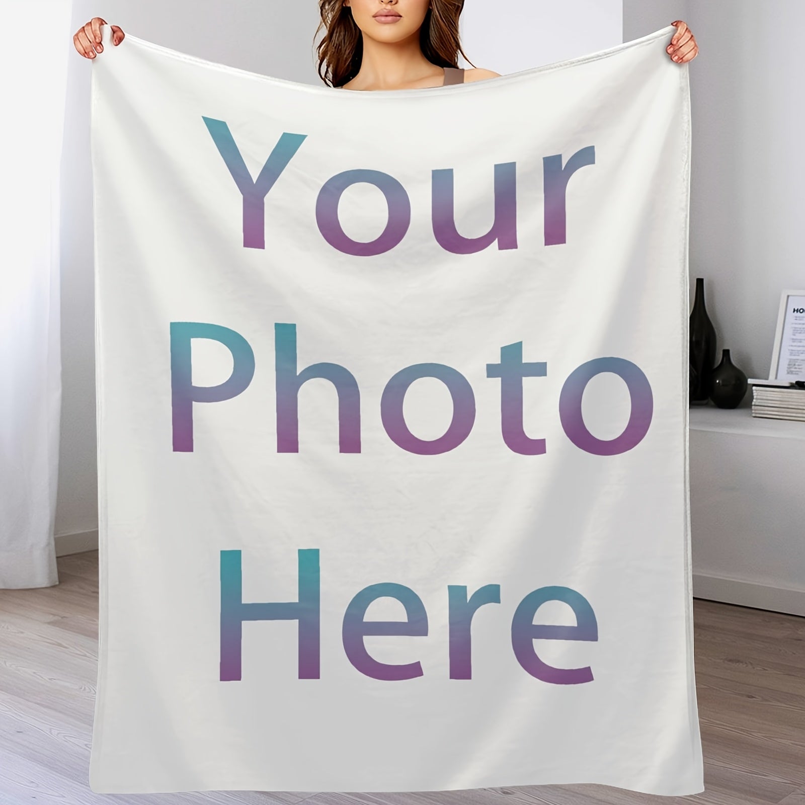 Personalized Photo Plush Blanket Fleece Throw Customizable Cozy Gift for Relaxing and Outdoor Use