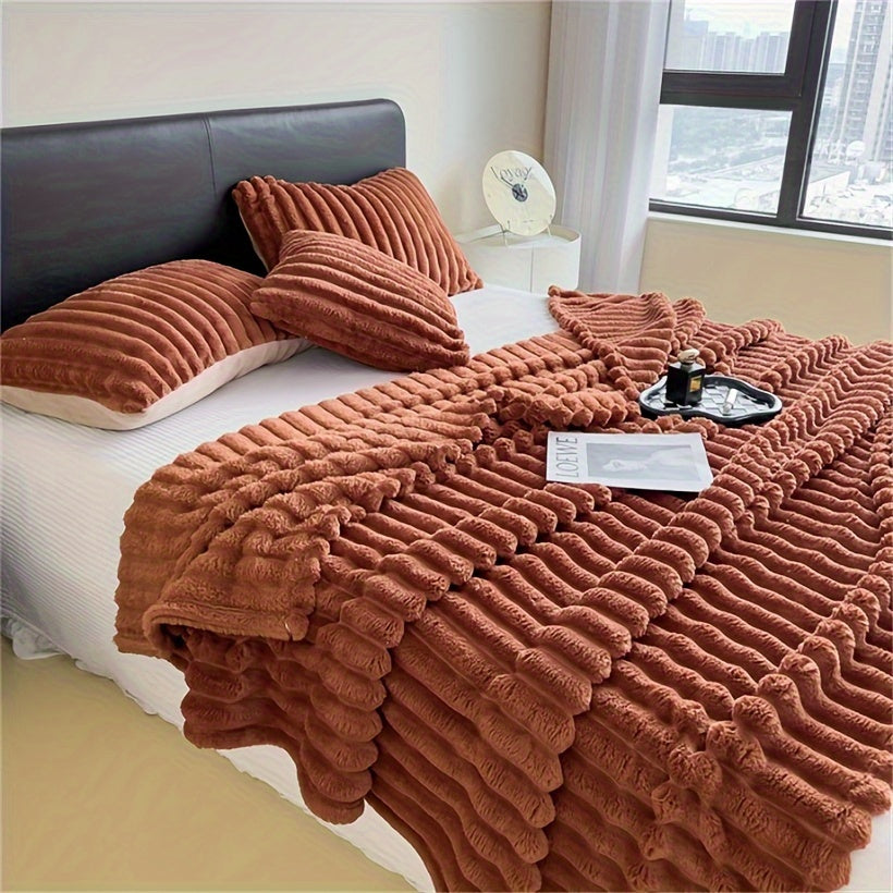 Manta de felpa de conejito suave para uso en cama acogedora, multicolor, 50x60 pulgadas